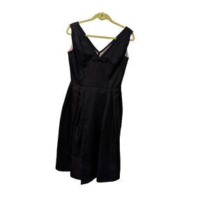 Vtg‎ 90s Kay Unger Silk Dress Black Bow Back Coquette Cocktail Size 10